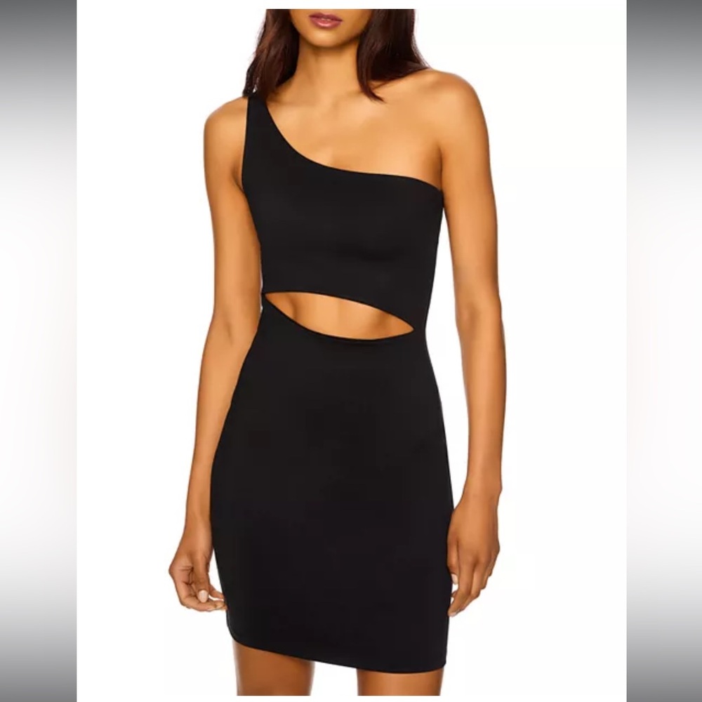 NWT Susana Monaco Black One-Shoulder Cutout Dress